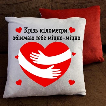 Подушка Крізь кілометри плюшева 35х35 см