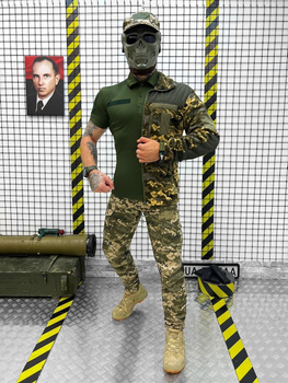 Тактический военный комплект Combo ( Флиска + Поло + Штаны ), Камуфляж: Пиксель ВСУ, Размер: M