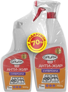 Средство Galax das PowerClean для удаления жира с кухонных поверхностей 750 мл + запаска 500 мл (4262396142948)