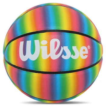 Мяч баскетбольный Zelart Wilsse Rainbow Game 7424 размер 7