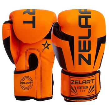 Перчатки для бокса и единоборств Zelart Fight Gear Heroe 5698 12 унций Orange-Black
