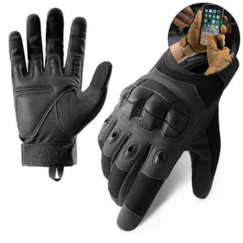Рукавички тактичні сенсорні BDA; XL/10; Чорний. Універсальні тактичні рукавички з пальцями. Армійські рукавички