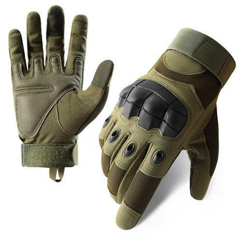 Перчатки тактические сенсорные BDA; XL/10; Зеленый. Универсальные тактические перчатки с пальцами. Армейские перчатки.