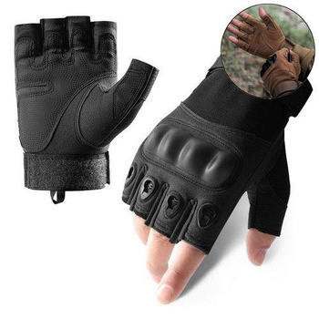 Перчатки тактические BDA; M/8; Ворон. Универсальные тактические перчатки без пальцев. Армейские перчатки.