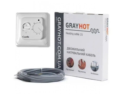 8,1 м² | 1219 Вт теплый пол под плитку GrayHot + терморегулятор