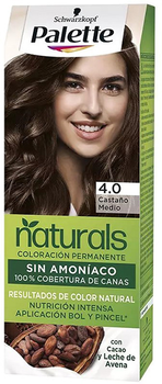 Стійка крем-фарба для волосся Schwarzkopf Palette Naturals Color Creme 4.0 Середньокаштановий (8410436362887)