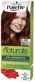 Trwała farba kremowa do włosów Schwarzkopf Palette Naturals Color Creme 6.88 Intensywny czerwony (8410436362801)