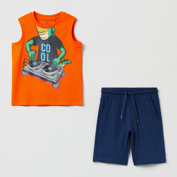 Komplet (koszulka + spodenki) dla dzieci OVS Jogging Set Red Orange 1798819 116 cm Czerwony/Pomarańczowy/Niebieski (8056781050156)