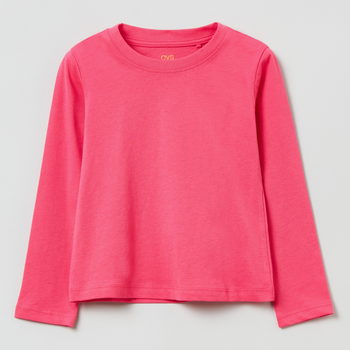 Дитяча футболка з довгими рукавами для дівчинки OVS Solid T-Shir Fandango Pin 1822512 110 см Рожева (8056781593707)