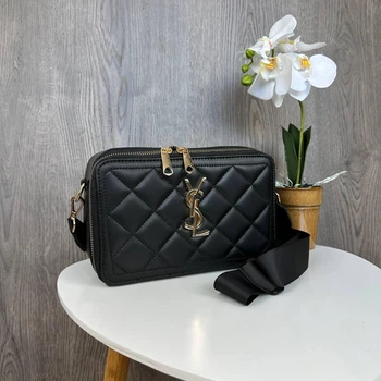 Модна жіноча міні сумочка клатч YSL екошкіра, стильна сумка на плече стьобана