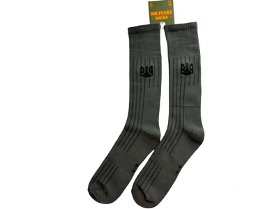 Носки мужские под берцы махра высокие хаки MILITARY р.41-44