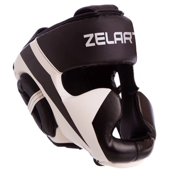 Шолом боксерський з повним захистом Zelart Fight Gear 7041 розмір L Black-White