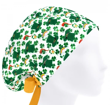 Медицинская шапочка женская HeadwearUniverse универсальная принт Клевер шляпа цилиндр