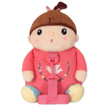 Рюкзак дитячий плюшевий Metoo Kawaii Sweet Girl Pink Пупс 30см, с поводком