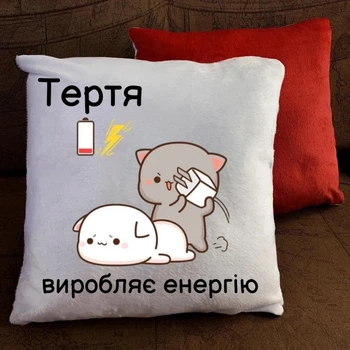 Подушка Тертя виробляє енергію 35х35 плюшева см