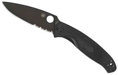 Нож Spyderco Resilience Black Blade FRN полусеррейтор (871497)