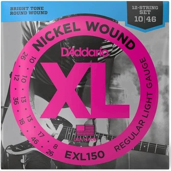 Струны для 12-струнной электрогитары D'Addario EXL150 XL NICKEL WOUND REGULAR LIGHT 12-STRING (10-46)