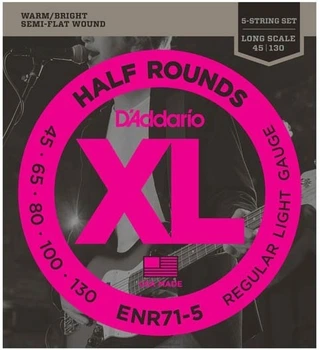 Струны для бас-гитары D'Addario ENR71-5 XL NICKEL HALF ROUNDS BASS 5 45-130