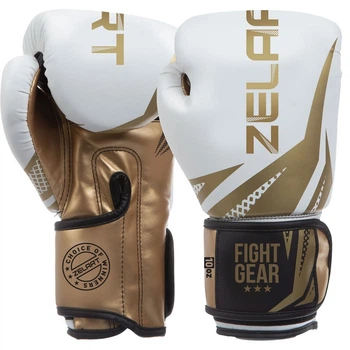 Перчатки для бокса и единоборств Zelart Fight Gear Heroe 0866 12 унций White-Gold