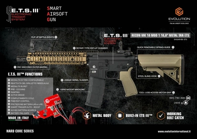 Штурмова гвинтівка M4 Recon MK18 Mod 1 10.8” Metal ETS BR Evolution