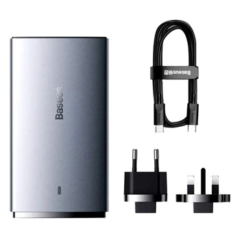 Сетевое зарядное устройство Baseus GaN5 Pro Ultra-Slim |1Type-C/1USB, 65W/3A, PD/QC3.0| адаптер с быстрой зарядкой и кабелем Type-C 1м. CCGP150113