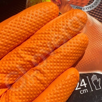 СУПЕР ЩІЛЬНІ рукавички нітрилові Mercator GoGrip розмір L помаранчеві 50 шт