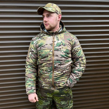 Демісезонна чоловіча Куртка з капюшоном на підкладці Omni-Heat мультикам розмір 5XL