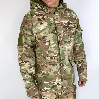 Мужская демисезонная Куртка с капюшоном рип-стоп на силиконе до -15°C мультикам размер XXL