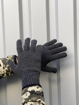 Крепкие трикотажные перчатки Intruder полнопалые серые универсальный размер