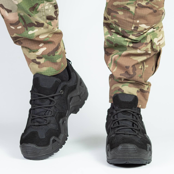 Чоловічі нубукові Кросівки М6 з мембраною на двокомпонентній гумовій підошві чорні розмір 40