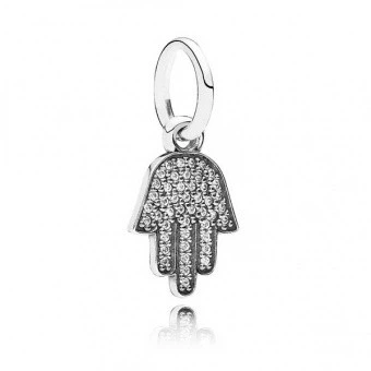 Серебряный шарм Пандора "Хамса" 791307CZ.