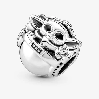Серебряный шарм для браслетов Пандора Star Wars Grogu™ & Crib.