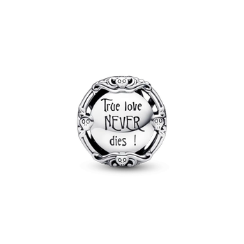 Серебряный шарм для браслетов "Настоящая любовь никогда не умирает" 792292C01