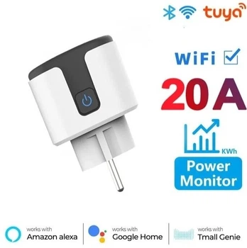 Розумна WiFi розетка Smart plug 20А чорно-біла