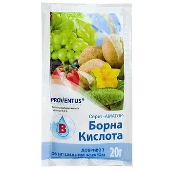 Добриво Борна кислота 20 г для підживлення с/г культур в період вегетації Proventus