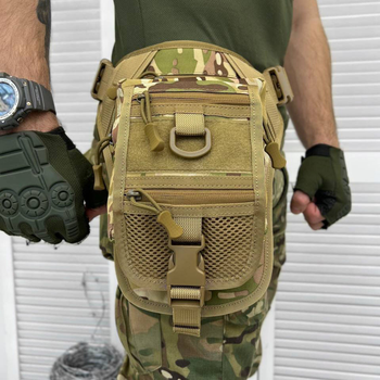 Поясная Сумка на ногу Cordura 1000D с 5-ю карманами мультикам размер 30,5x12,5х22,8 см