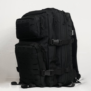 Водонепроницаемый рюкзак 35 л с четырьмя отделениями и системой Molle / Прочный рюкзак в черном цвете