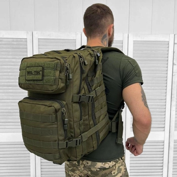 Водонепроницаемый Рюкзак Mil-tec Assault 36л с системой Molle / Прочный Рюкзак олива 53х29х28 см