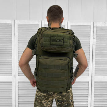 Водонепроницаемый Рюкзак Mil-tec Assault 36л с системой Molle / Прочный Рюкзак олива 53х29х28 см