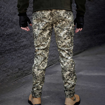 Утепленные мужские брюки с 6-ю карманами / Брюки пиксель размер XL