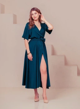 Потрясающее коктейльное платье изумрудно-зеленого цвета JadFashion XXL изумрудный 43285482