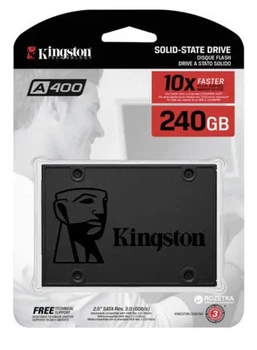 Накопитель Kingston SSDNow A400 240GB 2.5" SATAIII 3D TLC (SA400S37/240G)