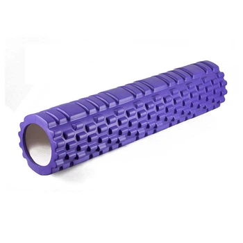 Массажный ролик для фитнеса, йоги EasyFit Grid Roller 60 см v.3.1 Фиолетовый (МФР валик, роллер для массажа всего тела: рук, ног, спины, шеи)