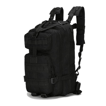 Мужской военный штурмовой рюкзак на две лямки 25 л черный