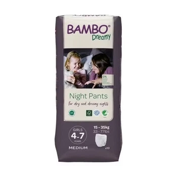 Нічні ЕКО підгузки -трусики для дівчаток Bambo Dreamy Night Pants (15-35 кг) 4-7 років. Bambo Nature (18874)