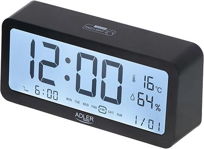 Настільний годинник-будильник Adler AD 1195b Black (5903887809450)