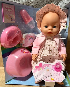 Пупс функціональний Yale Baby BL012C 8 функцій памперс горщик пляшечка тарілочка