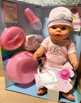 Пупс функціональний Yale Baby BL013D 8 функцій памперс горщик пляшечка тарілочка
