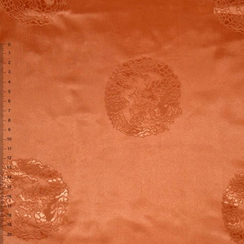 Вискоза подкладочная оранжевая с "драконами" ш.148 (19055.067)