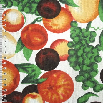 Деко коттон с фруктами белая, ш.150 (20406.025)